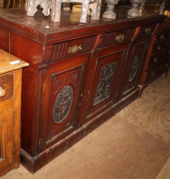 Late Victorian walnut sideboard